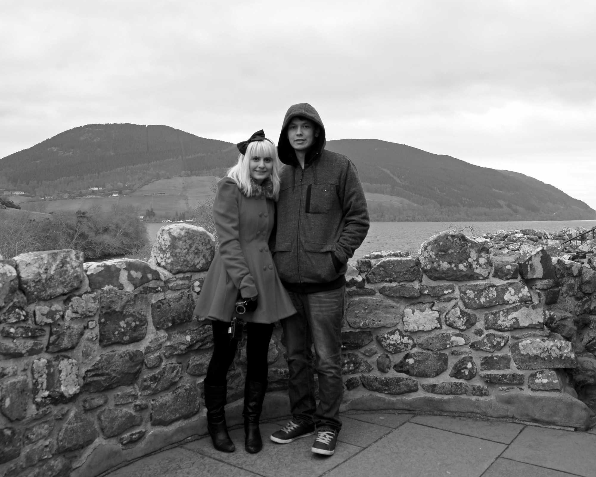 Lisa and Josh on top of the Castle